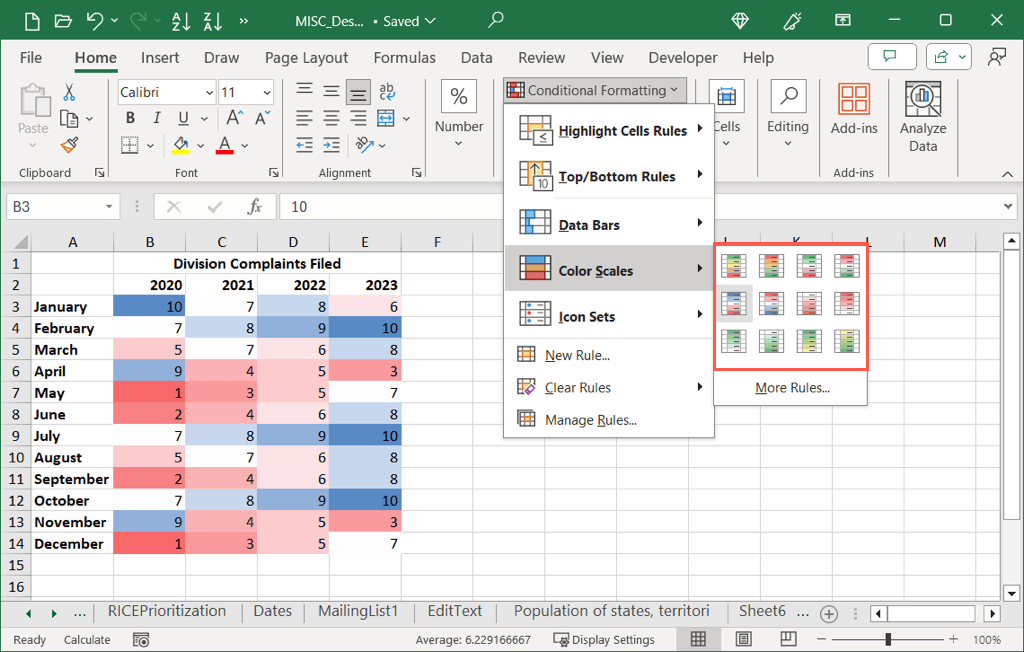 كيفية إنشاء خريطة حرارية في صورة Excel 4