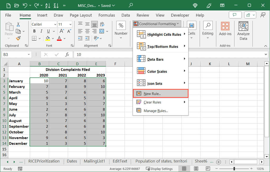 كيفية إنشاء خريطة حرارية في Excel صورة 6