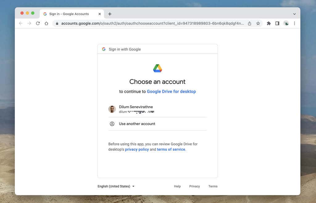 كيفية إعداد Google Drive واستخدامه في نظام التشغيل macOS، الصورة 5