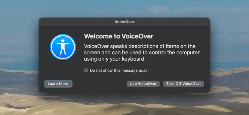 كيفية إيقاف تشغيل (أو تشغيل) VoiceOver في صورة macOS 2