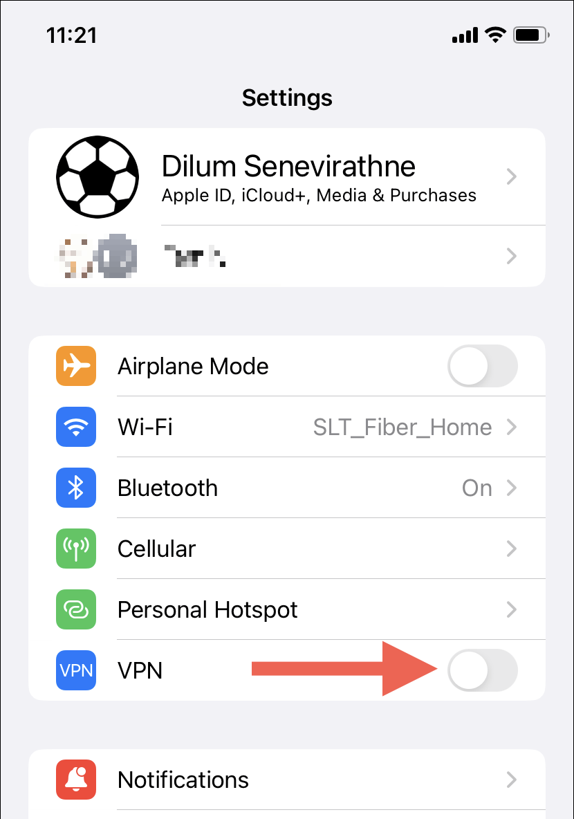 كيفية إيقاف تشغيل VPN على جهاز iPhone أو iPad الخاص بك صورة 3