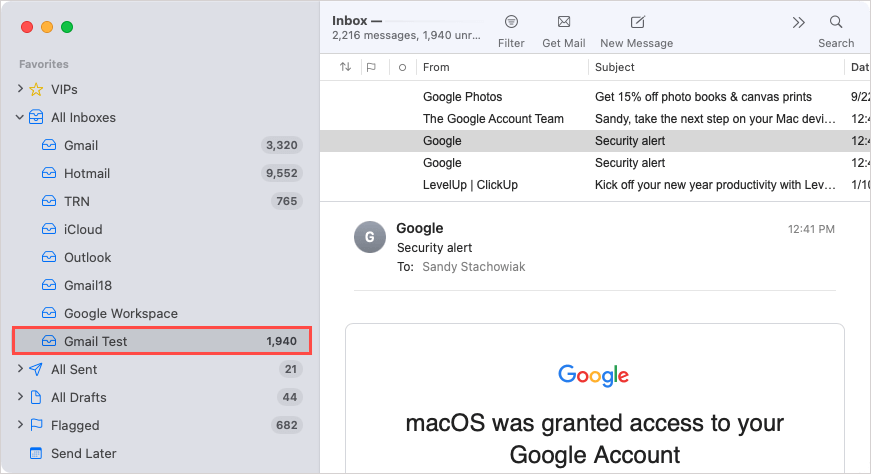 كيفية استخدام Gmail في تطبيق بريد macOS صورة 12