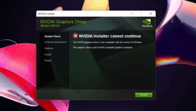 كيفية إصلاح خطأ "Nvidia Installer لا يمكن الاستمرار" في Windows