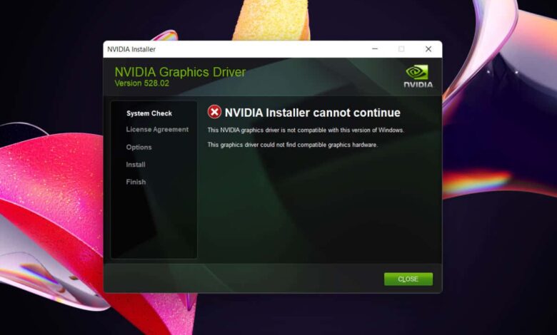 كيفية إصلاح خطأ "Nvidia Installer لا يمكن الاستمرار" في Windows