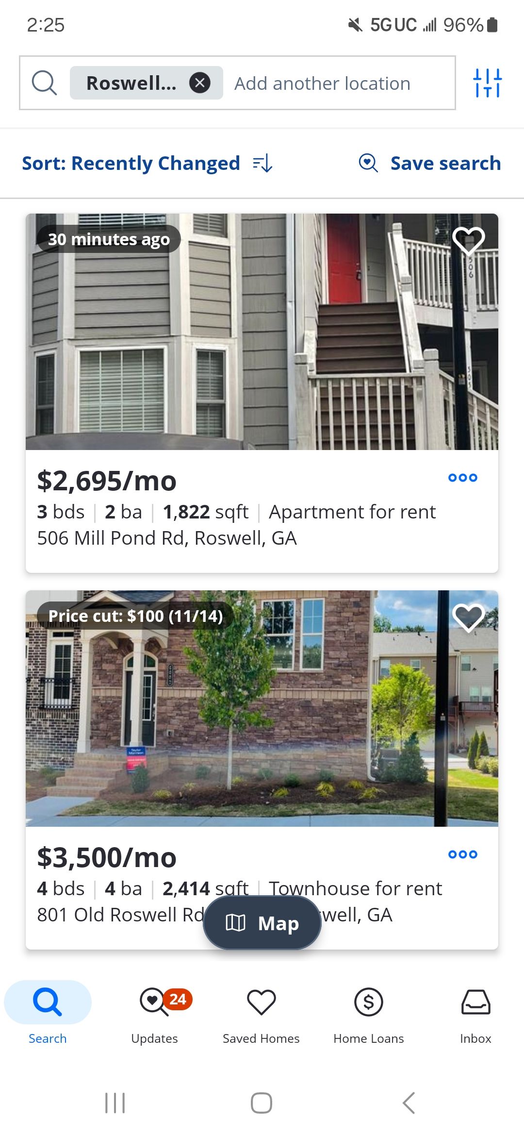 قوائم الإيجار على تطبيق Zillow