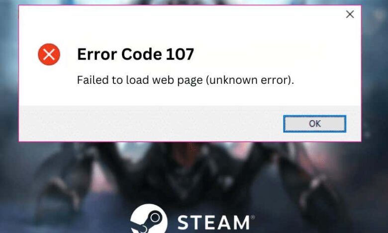 أفضل 7 طرق لإصلاح رمز خطأ Steam 107