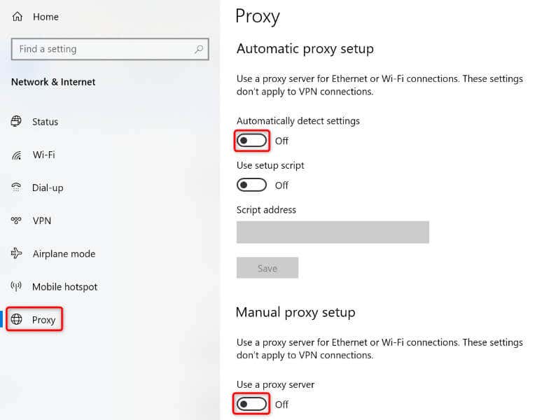 قم بإيقاف تشغيل خادم VPN أو Proxy على صورة الكمبيوتر الخاصة بك 2-إرشادك-على بعد-