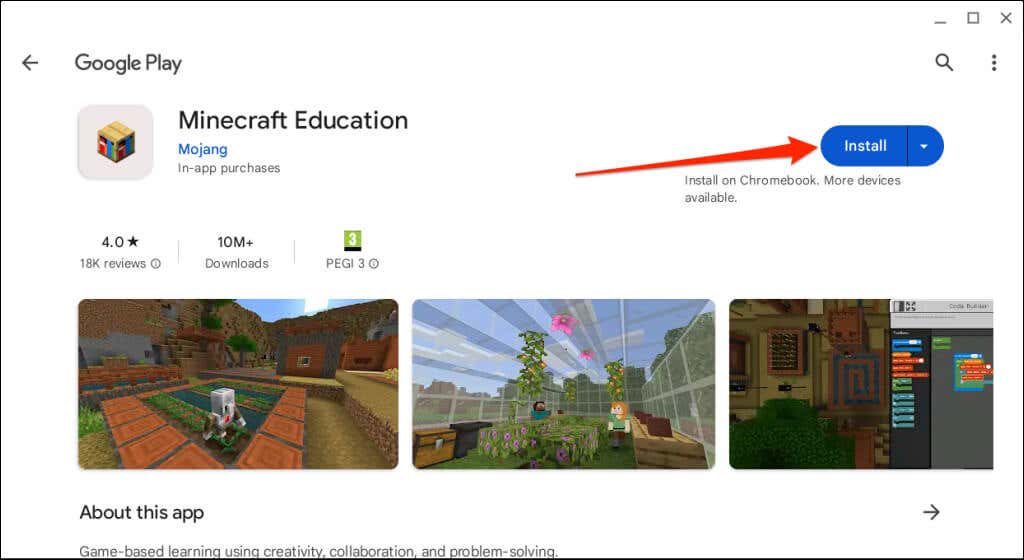 كيفية الحصول على Minecraft على صورة Chromebook 17