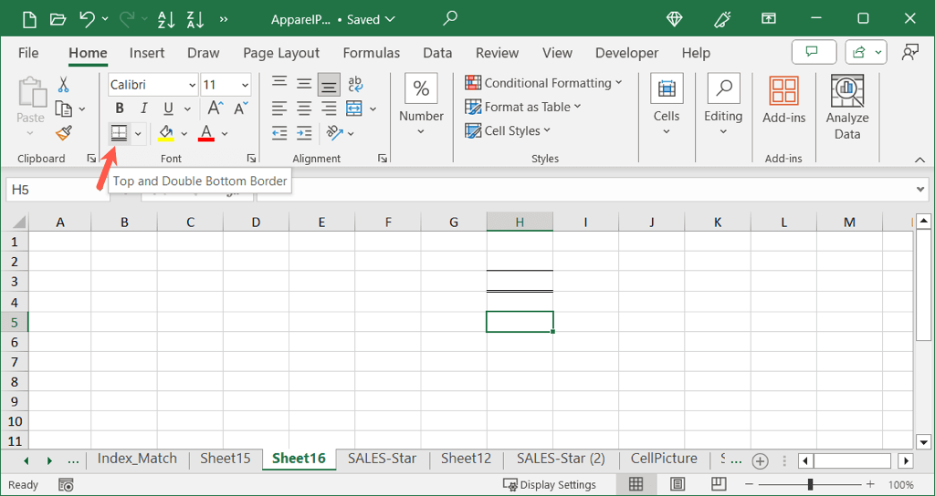 كيفية إضافة وتخصيص الحدود في صورة Microsoft Excel 3