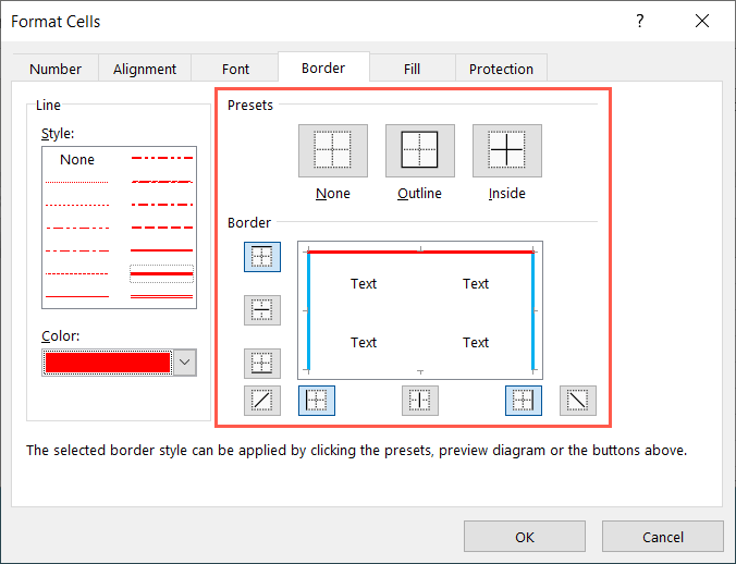 كيفية إضافة وتخصيص الحدود في صورة Microsoft Excel 10