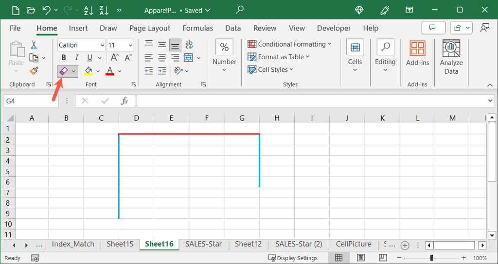 كيفية إضافة وتخصيص الحدود في صورة Microsoft Excel 11