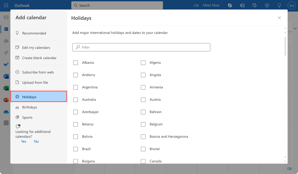 كيفية إضافة عطلات إلى صورة تقويم Outlook الخاصة بك 8