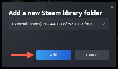 أضف زرًا مميزًا في إضافة مجلد مكتبة Steam New Folder.