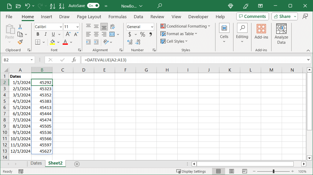 كيفية تحويل التواريخ إلى الأرقام في Microsoft Excel Image 15