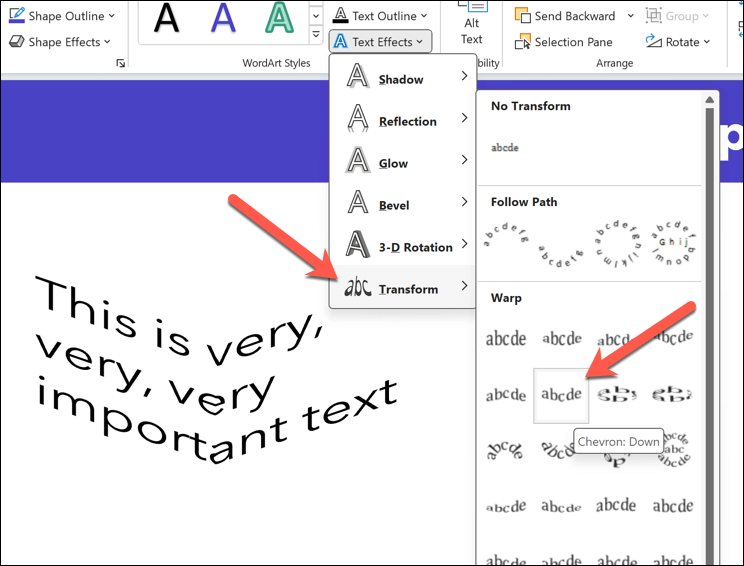 كيفية منحنى النصوص في Microsoft Powerpoint Image 13