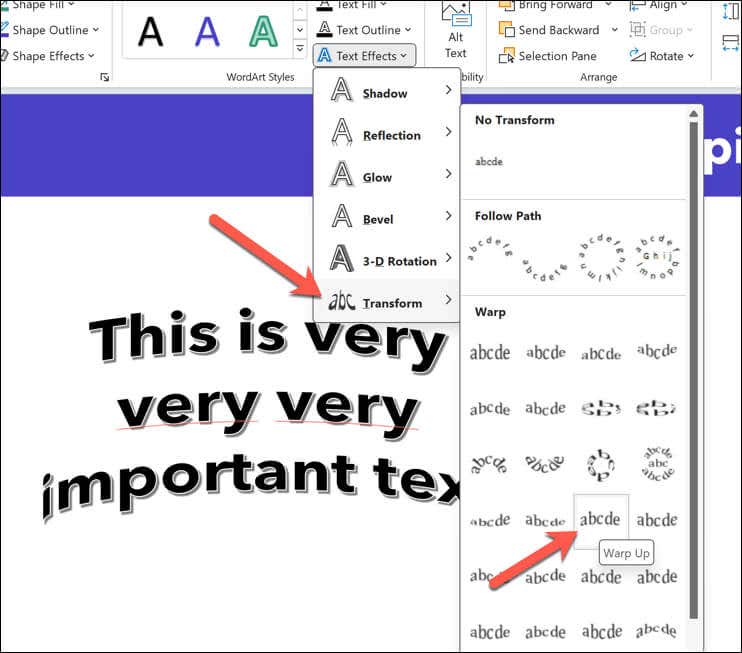 كيفية منحنى النصوص في Microsoft Powerpoint Image 6