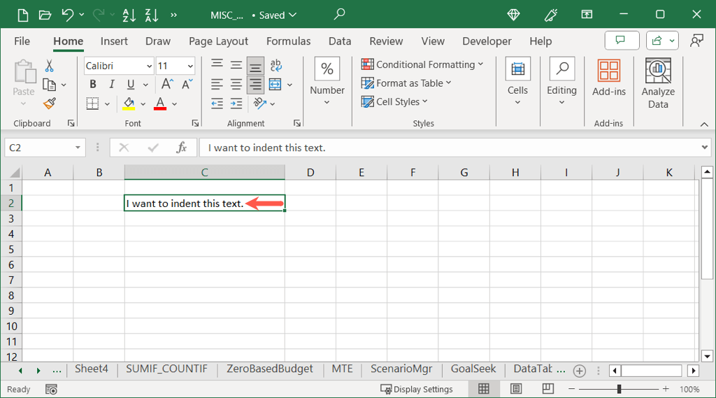 كيفية المسافة البادئة للخلايا في Microsoft Excel Image 2