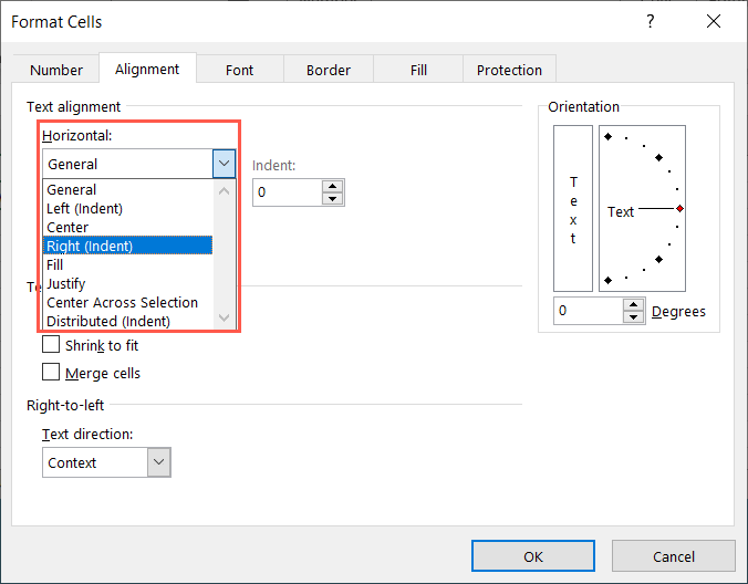 كيفية المسافة البادئة للخلايا في صورة Microsoft Excel 5