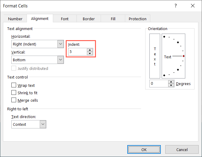 كيفية المسافة البادئة للخلايا في صورة Microsoft Excel 6