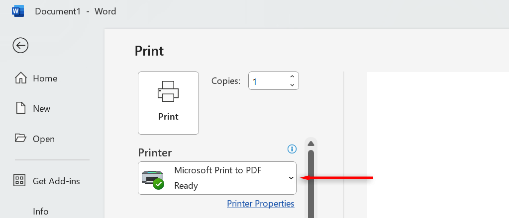 كيفية طباعة مستندات Microsoft Word باللون الأسود والأبيض 3