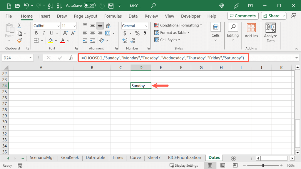 كيفية إظهار التواريخ كأيام من الأسبوع في Microsoft Excel Image 11