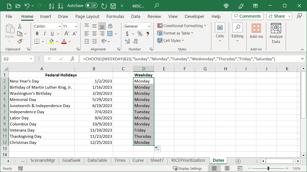 كيفية إظهار التواريخ كأيام من الأسبوع في Microsoft Excel Image 13