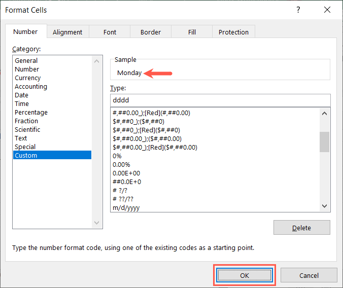 كيفية إظهار التواريخ كأيام من الأسبوع في Microsoft Excel Image 4