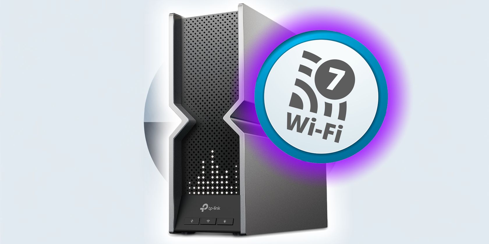 TP Link WiFi 7 جهاز توجيه مع شعار WiFi 7