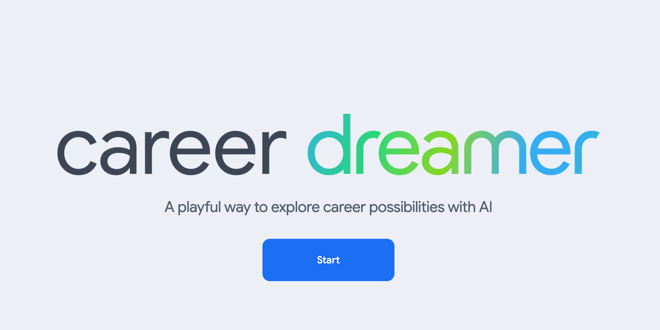 شاشة بدء تشغيل Dreamer Tool من Google التي تحركها AI