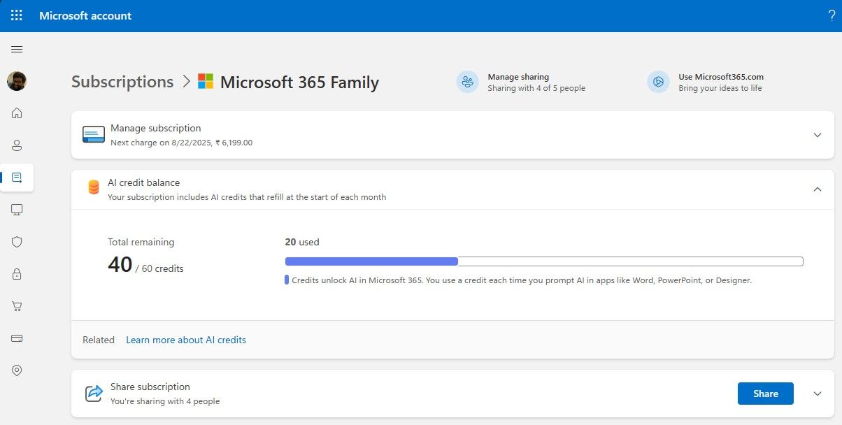 اعتمادات AI لـ Microsoft 365