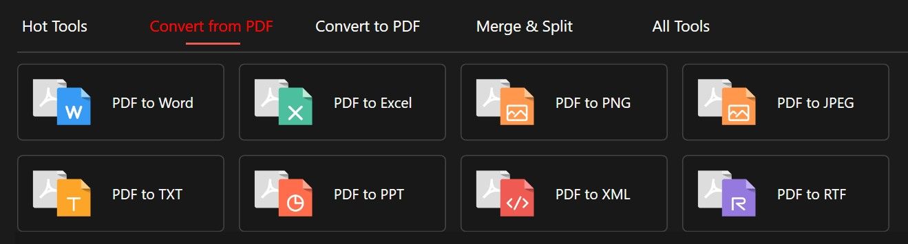 PDFGEAR: تحويل من PDF