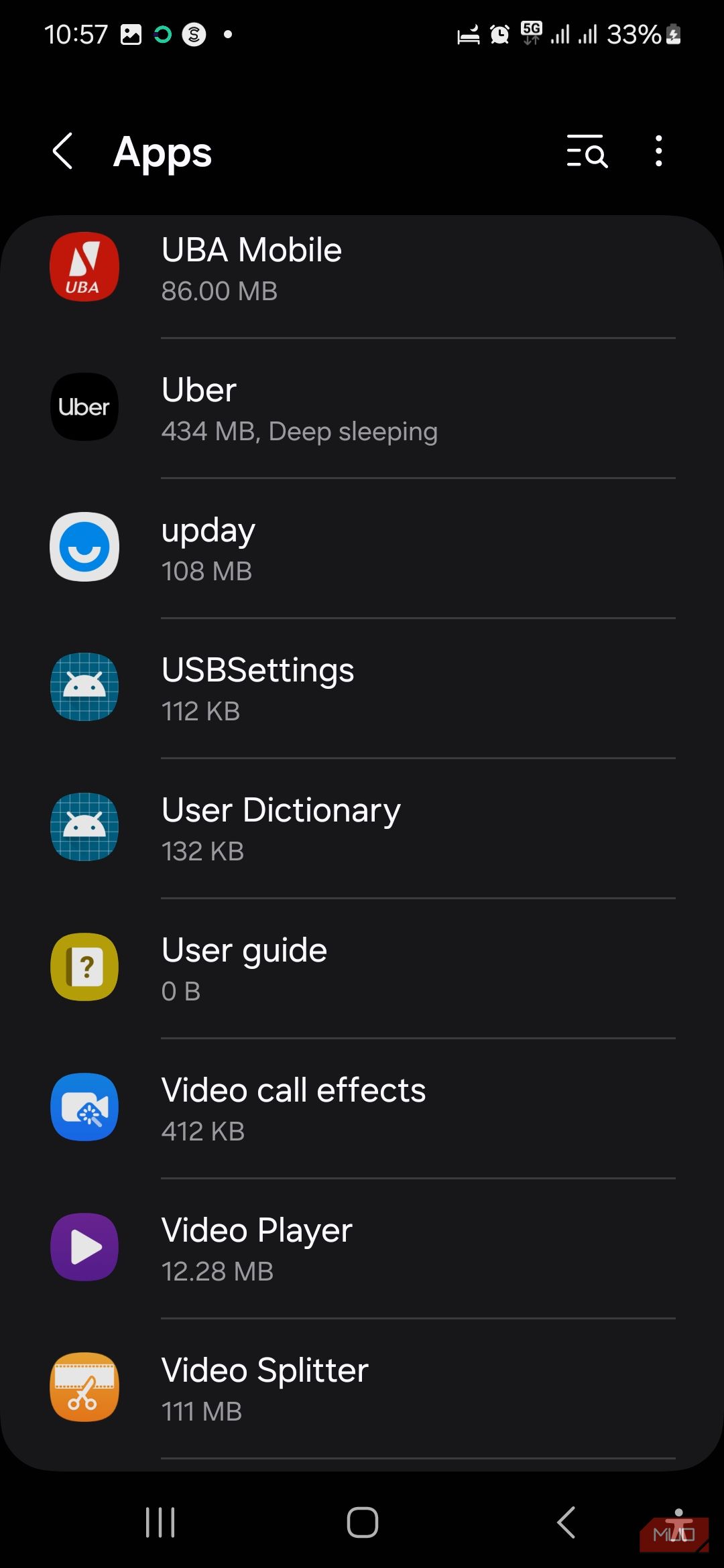 تطبيق Usbsettings في إعدادات التطبيقات